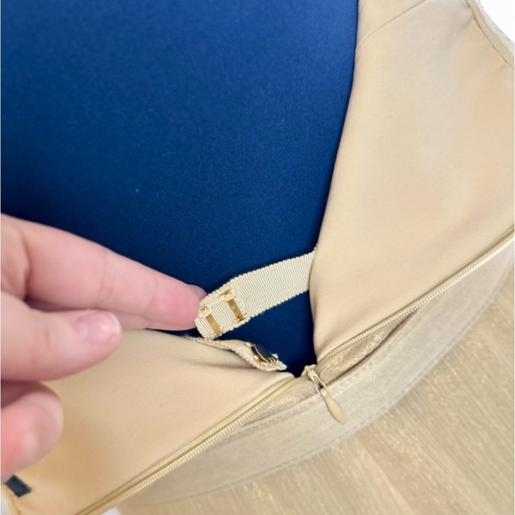 NEW! LAUREN RALPH LAUREN Gold Shimmer Strapless Evening Dress Gown - Picture 13 of 15